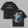 Pokemon Gengar Short Sleeve Tee Anime Washed Vintage Graphic TShirt Man Women Cosplay Casual Tops  Summer Yk Streetwear