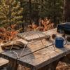Portable Backpacking Grill Sliver Campfire Grill Solid Fuel Folding Grill Rack  Outdoor Cooking