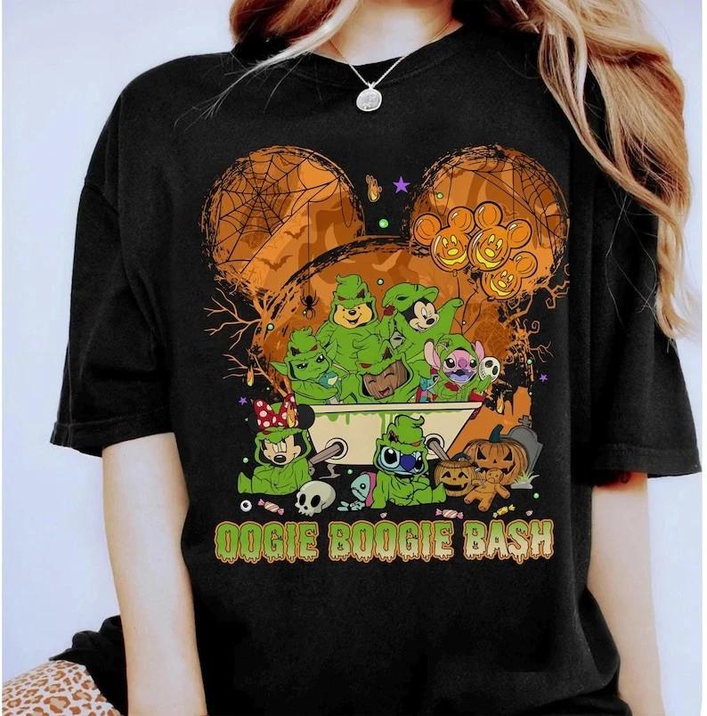 Mickey & Friends Lilo & Angel Cosplay Oogie Boogie Bash Tshirt Men Women Unisex T-Shirt L