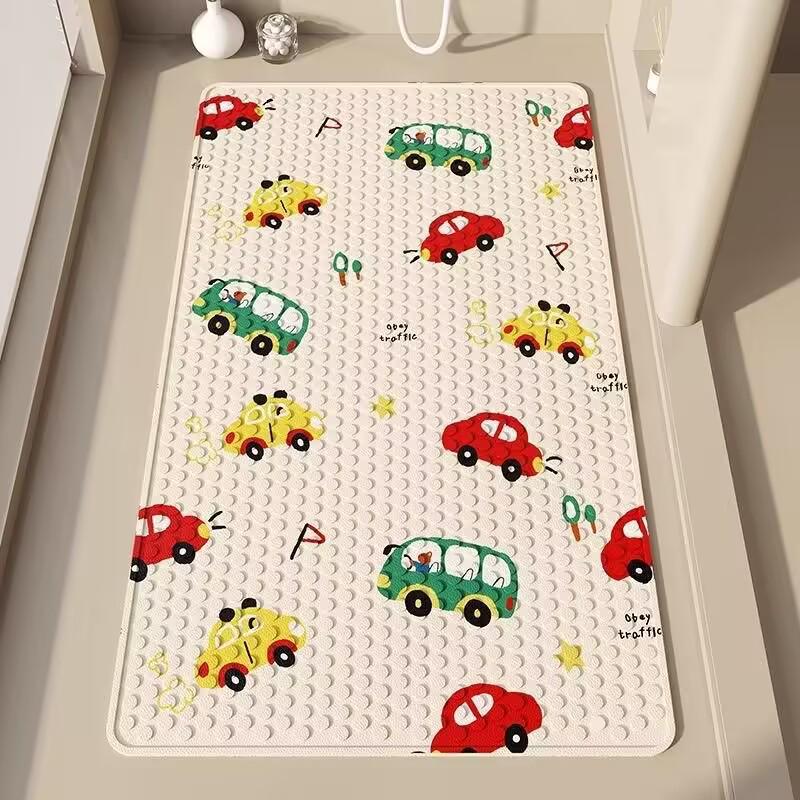 Non-Slip Cartoon Bathroom Mat - Waterproof Bath, Shower, & Toilet Floor Pad