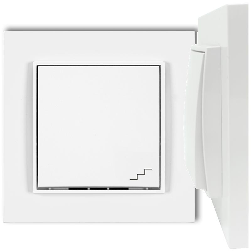 Staircase Switch with Frame Karlik Mini, White Color