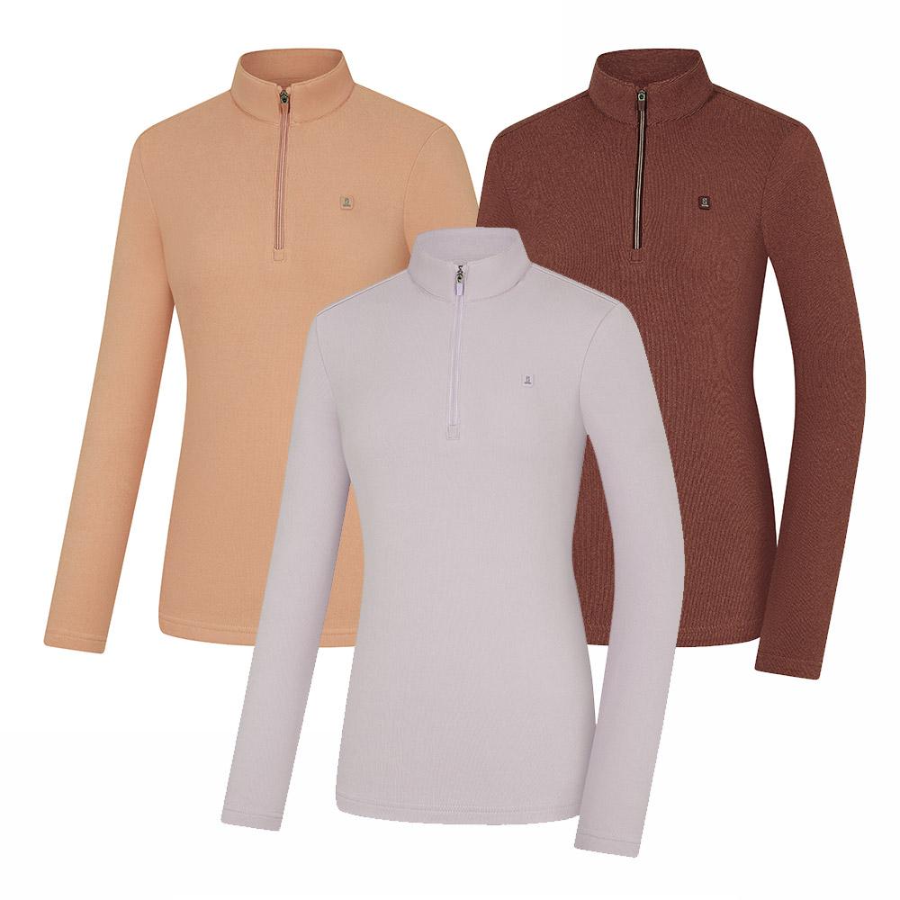 Kolon Sport Women'S Fleece-Lined Hiking Half-Zip Long Sleeve T-Shirt Oas Kut0477W