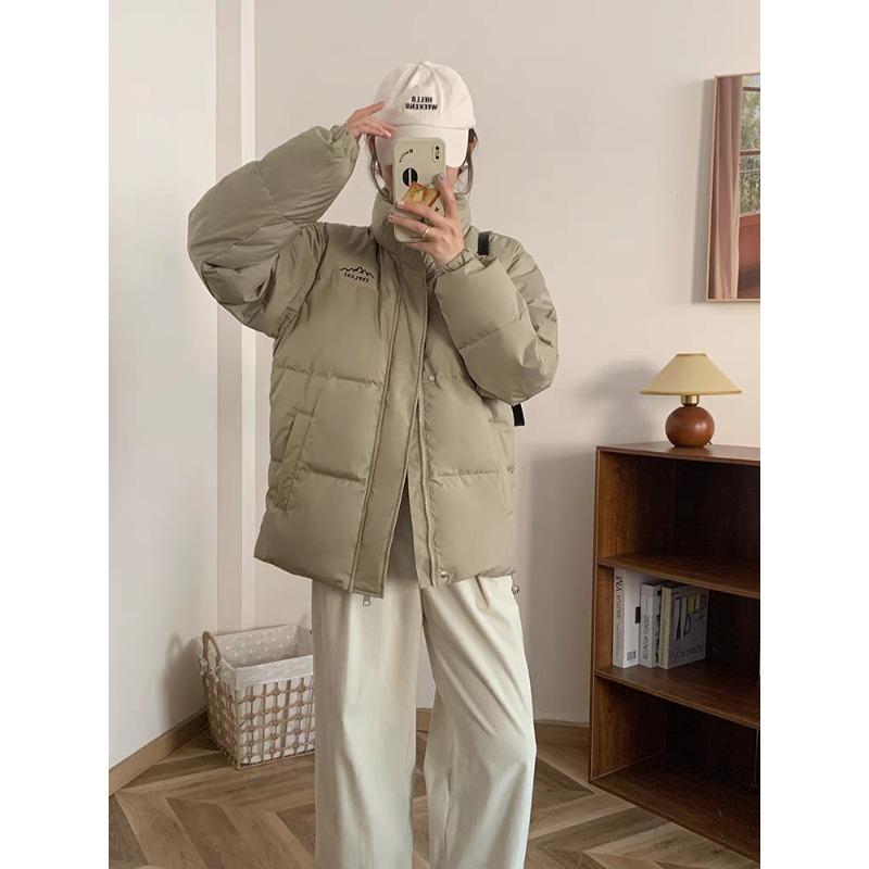 Stand-up Collar New Bread Down Jacket Women's Short Loose Male and Female Couples Winter Thickened Jacket Trendy Brand