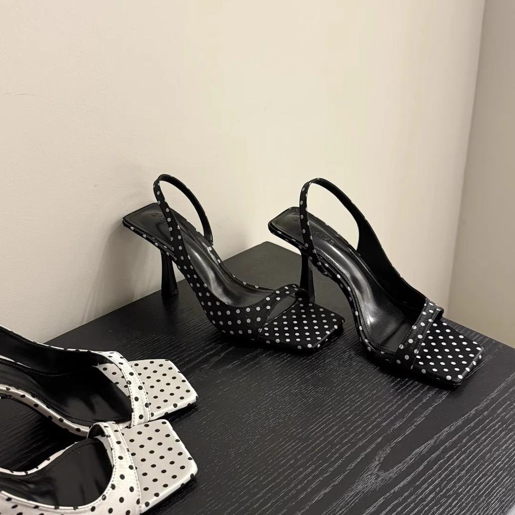 Round-toe Slip-on Open-toe Sandals, Women's Low-heeled High-heeled Shoes