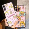 Case for iPhone 15 16 14 Plus 13 12 11 17 Pro Max 17Air 7 8 XS Max XR Black Soft Phone Cover Wacky Sailor Moon