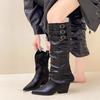 Tall Pleated Pile Boots Removable Two Wear Pointed Pants Boots Autumn Fashion High Heel Knight Boots Women's Boots