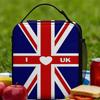 Borsa Pranzo Bandiera UK Per Adulti Stampa I Love UK Lunch Box Borsa Frigo Casual per Scuola Pratica Borse Termiche in Oxford