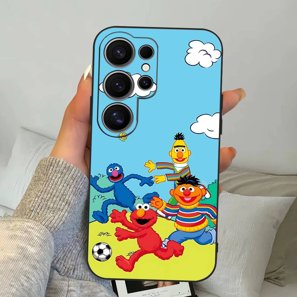 Cartoon S-Sesame S-Street Phone Case For Samsung S 24 Fe 25 Ultra Plus 20 Lite 21 30 22 23 24 22 Ultra 5G Fundas