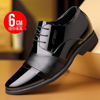 Unsichtbare Innenhöhenerhöhung Herrenschuhe spitz glänzend Leder Lackleder Businesskleid Herrenlederschuhe Leder Hochzeitsschuhe neu Herren