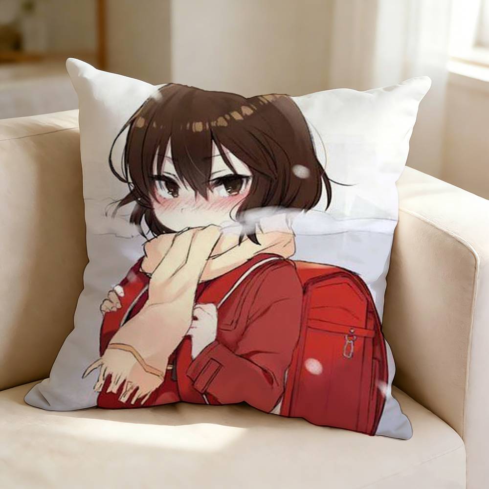 EErased Anime KKayo HHinazuki Pillow Case Square DoubleSided Sofa Cushion Cover Bedroom Bedside Pillow