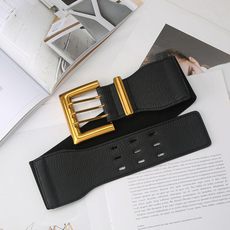 Retro Elastic Elastic Belt Women'S Outer Wear Wide With Suit Coat Waist Seal Decorative Waist
