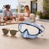 Panoramic Swim Goggles Clip-On with Case, 180 Degrees Wide View Anti-UV Case Pool Goggles, No Leakage Anti-Fog Swimming Eyewear for Children