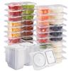 Double Compartment Condiment Container 20Pieces Small Snack Cups Portion Cups with Lid Clear Leakproof Portable Box for Dipping