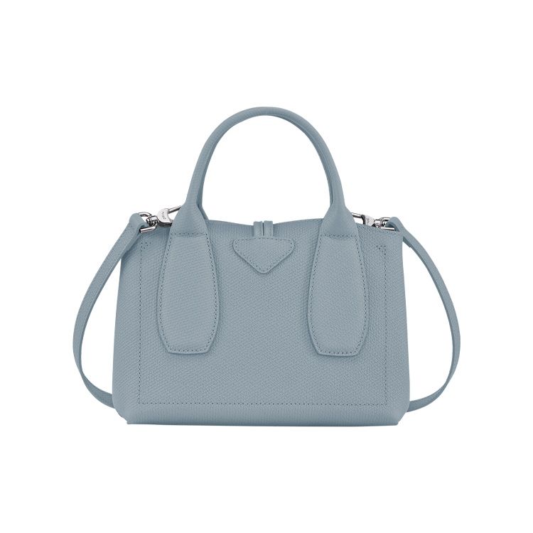 Longchamp Le Roseau 22 Bamboo Buckle Closure Large Cowhide Big Bag Shoulder Crossbody Handbag Small Women handbags Cloud-Blue 10095HPN627