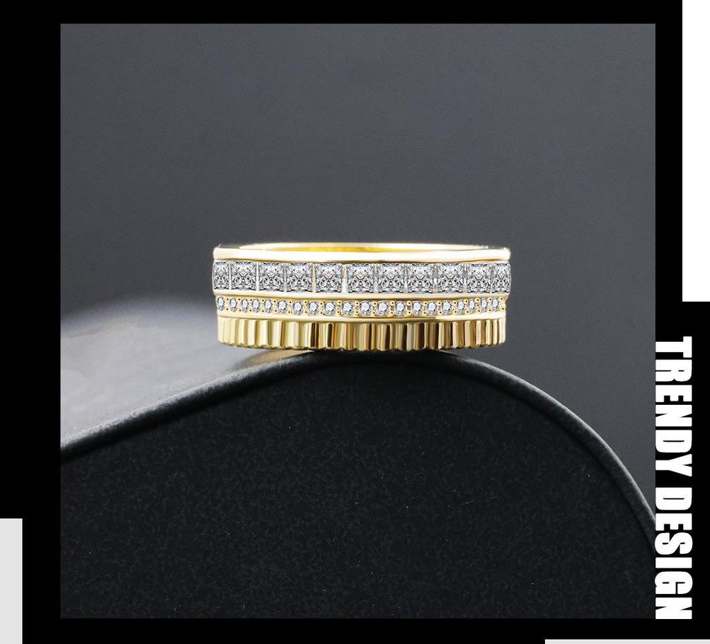 S925 Sterling Silver Double Row Ring - Japanese & Korean Hip-Hop Trend, Women’s Popular Style