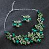 Multicolor Earrings with Matching Necklace Fashion Bauhinia Flowers Crystal Zircon Set Wedding Necklace Women Zircon