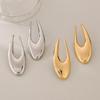 European & American Cold Style Metal Stud Earrings: Retro, High-End, Smooth Design with Personality Ear Cuffs