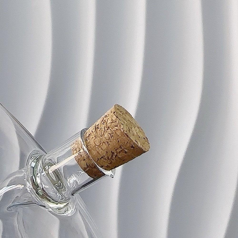 with Lid Glass Oil Vinegar Dispenser Dual Mouth Seasoning Bottle Canister Household
