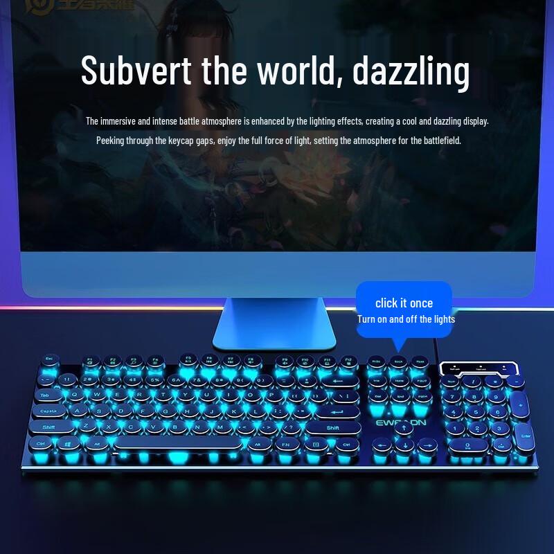 Qianxingzhe GX330 Retro Punk Mechanical Gaming Keyboard