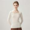 Lekasha Women's 100% Pure Cashmere Square Neck Slim-Fit Pullover