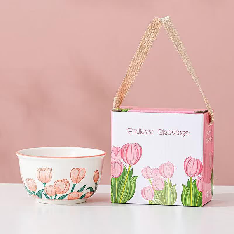 Jinzhi Xing 4.5-inch Tulip Ceramic Bowl