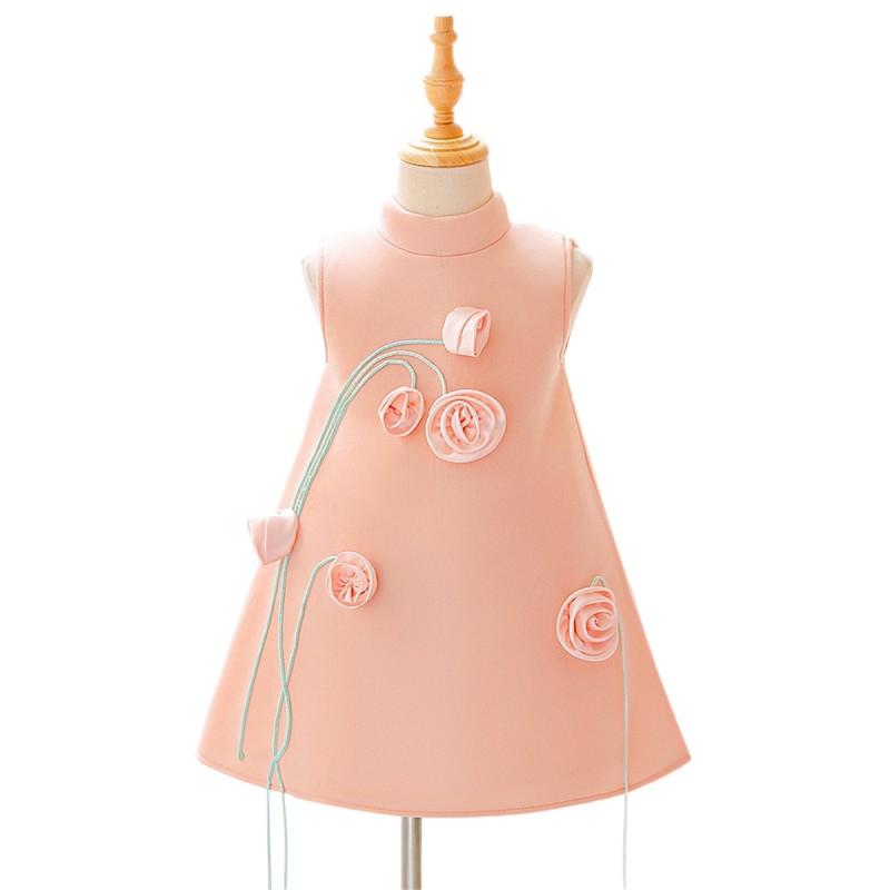 Girls Princess Dress Chinese Style Flower Piano Performance Gown Kids Formal Party Wear