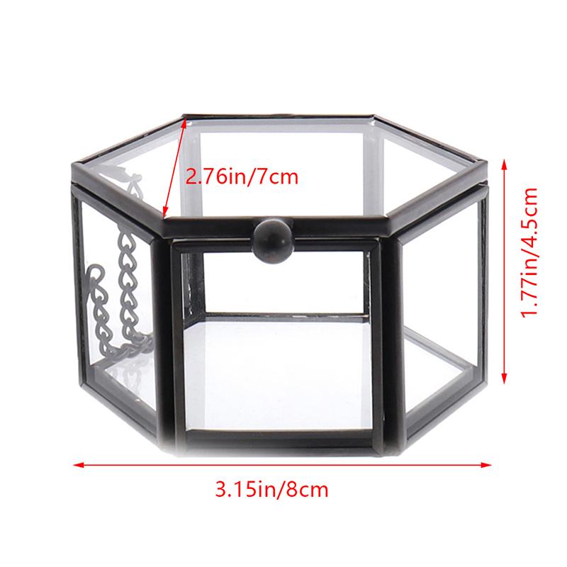 Geometrical Glass Jewelry Box Jewelry Organize Holder Ring Box Jewelry Storage
