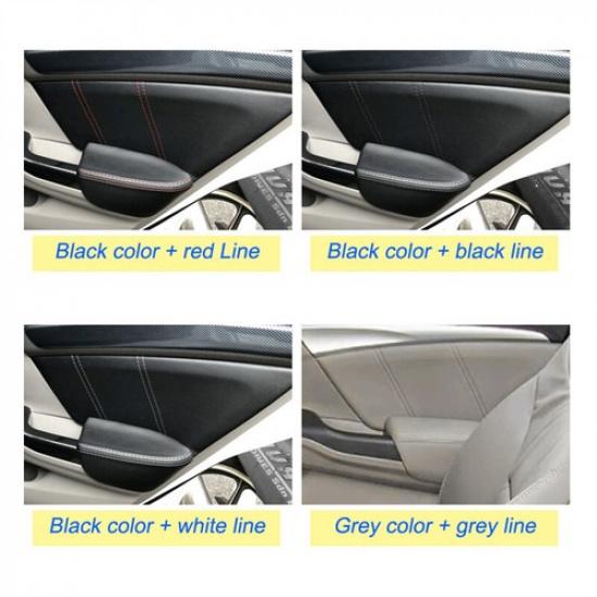 8pcs Leather Car Inner Door Panel Armrest Cover Change For Honda Civic 9th 12-15