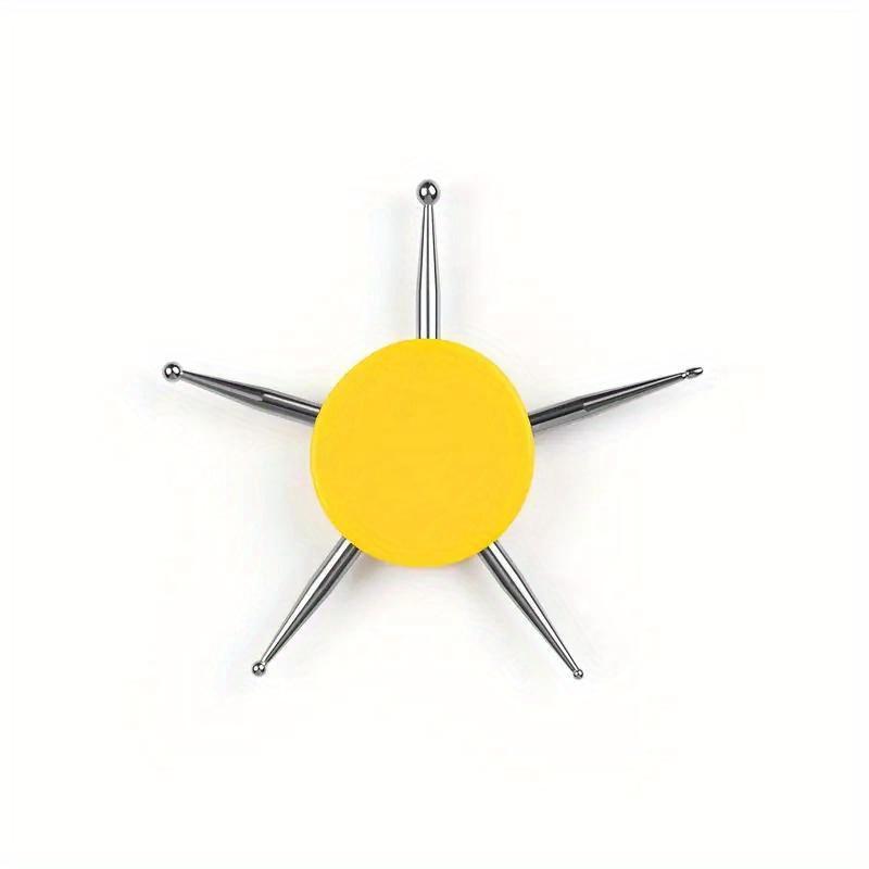 

6 размеров круговых инструментов для нейл-арта, шарообразный стилус для тиснения на переводной бумаге, инструменты для художественной точечной росписи, трассировка узора S жёлтый