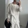 Lace Trim Long Sleeve T-shirt O-Neck Tunic Tops Fashion Beach Robe  Summer Wear