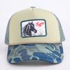 Trucker Hats With Logo Embroidery Printing 5 Panel Camo Trucker Cap  Pre-curved Brim Print Mesh Hat