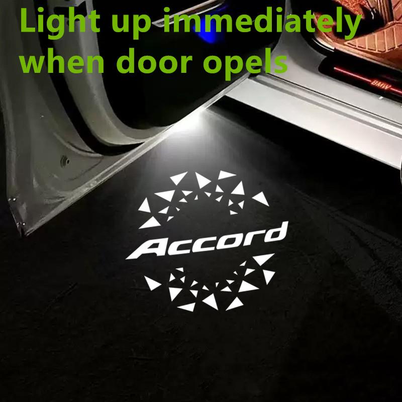 2PCS Car Door Welcome Light HD Wireless Projector Lamps Accessories For Honda Accord 10th 9th 2019 2020 2021 2022 2023 2024 ahw256