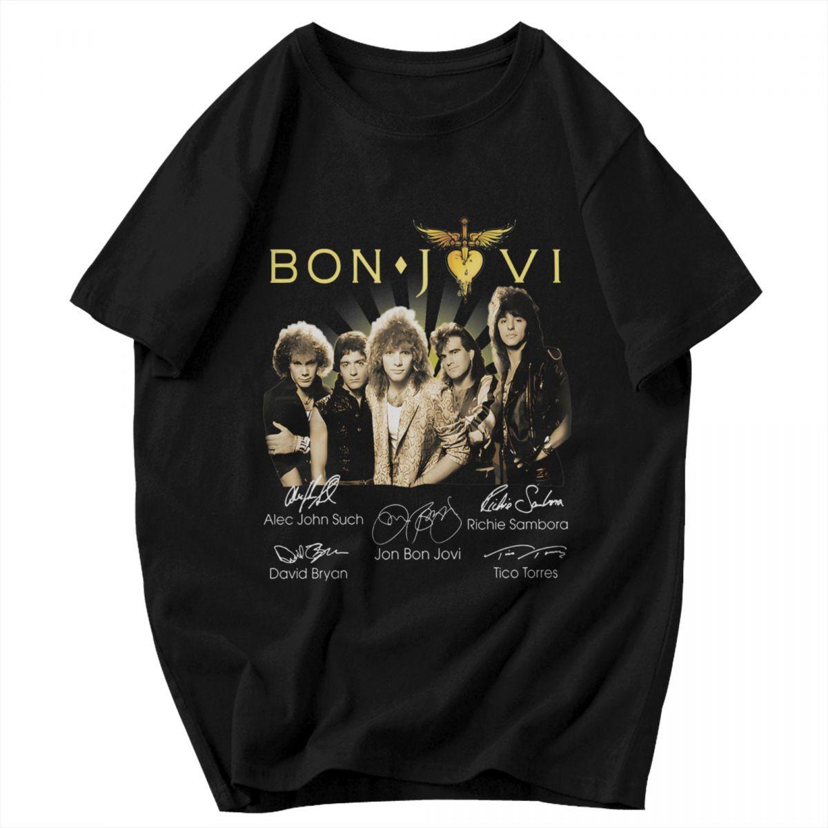 Bon Jovi Band Portrait Signatures T-shirt XXL