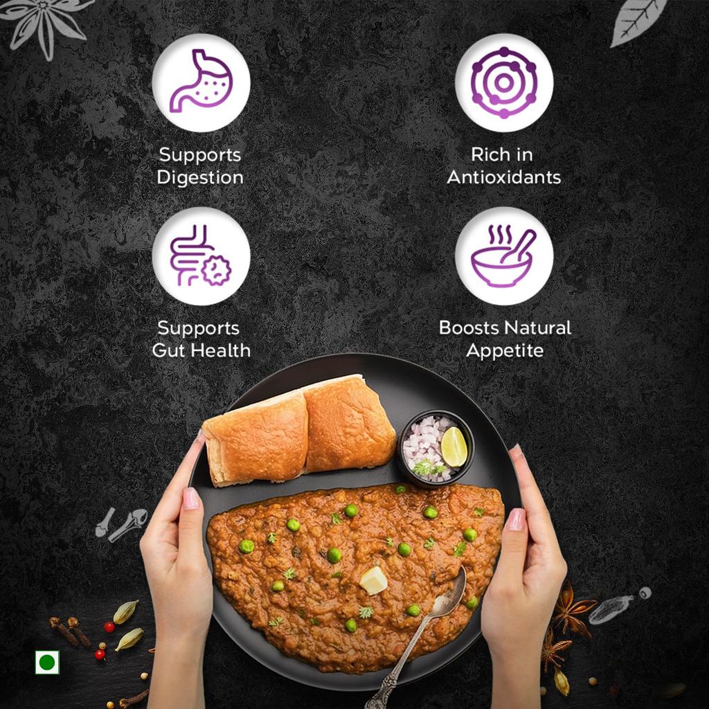 Pushp Pav Bhaji Masala Blend Premium Indian Spice Mix For Authentic Vegetable Curries And Street Style Dishes 100g Pack