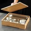 304 Stainless Steel Business Lunch Box High-grade Japanese Bamboo Lunch Box Hotel Compartment Dinner Plate