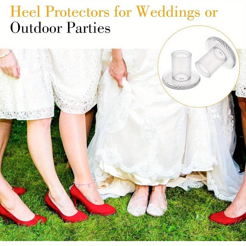 60pcs Clear Plastic High Heel Protectors & Silencers 3 Size for Weddings Event Prevent Heels From Sinking On Grass Gravel Bricks