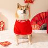 Dog Wool Corgi Fleece Shiba Inu Autumn and Winter Cute New Year's Festive Pet Chinese New Year Teddy Two-legged Clothes