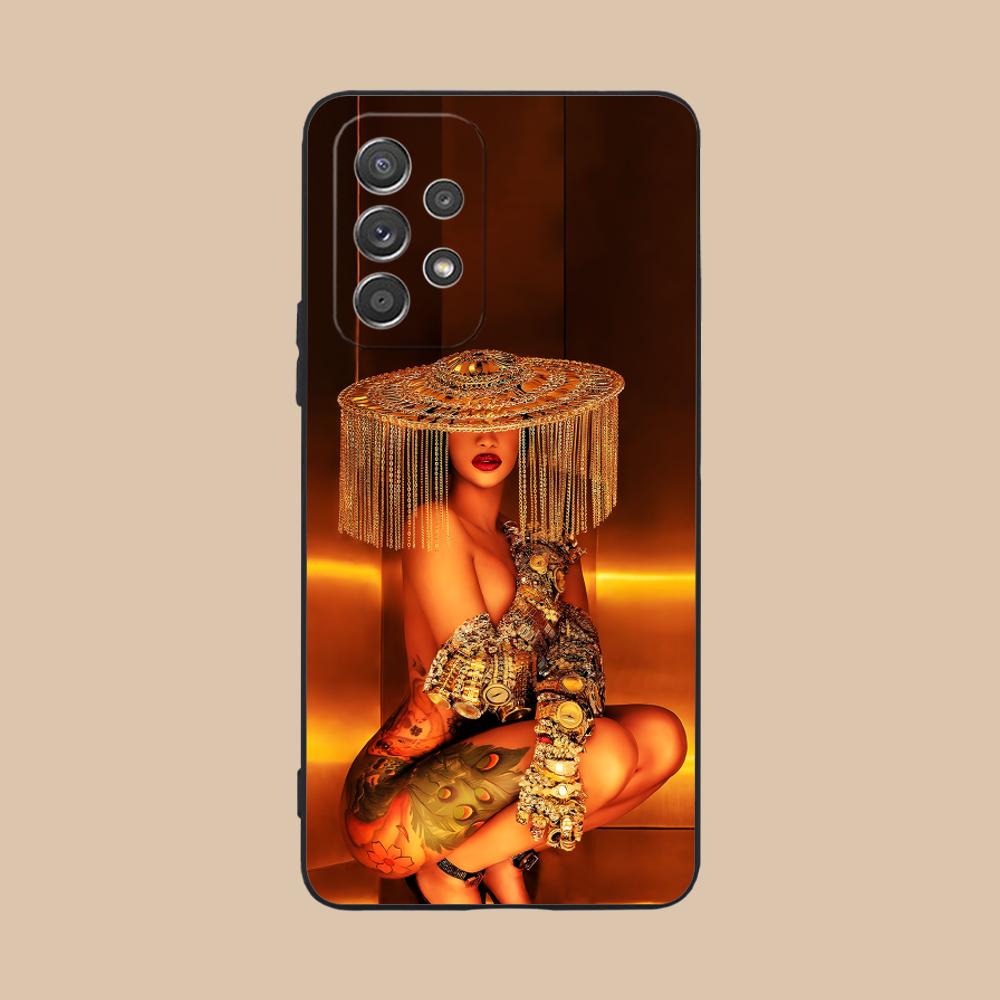 Cardi B Matte TPU Mobile Phone Case for Samsung Galaxy M55 54 42 35 34 33 32 23 22 15 14 13 12 F55 5G Colorful Cover