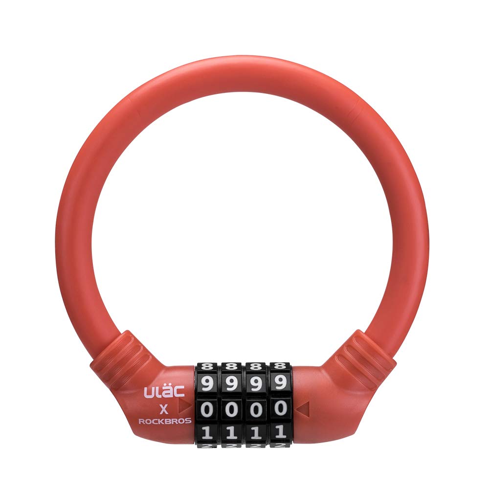 

ULAC Bicycle Cable Lock for Cross 12mm 3 PIN Code Bikes, Lightweight, Diameter, Anti-Theft, Durable, Cut-Resistant, Colors, 4-Digit оранжевый