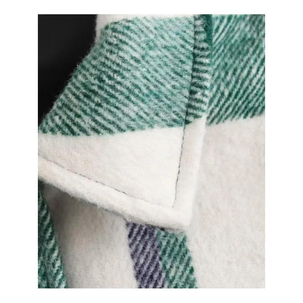 Jarní a podzimní horký prodej nové dámské oblečení Malé voňavé stylové náplastní taška Dekorace Kostkovaná vlněná bunda Kabát