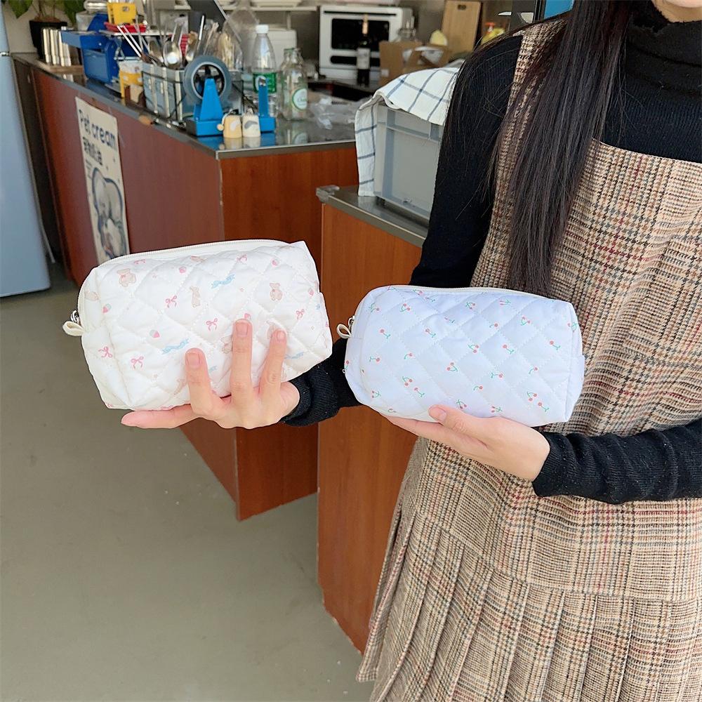 Cotton Makeup Bag Durable Portable Large Capacity Toiletry Handbag Multipurpose Cosmetic Storage Bag Bathroom