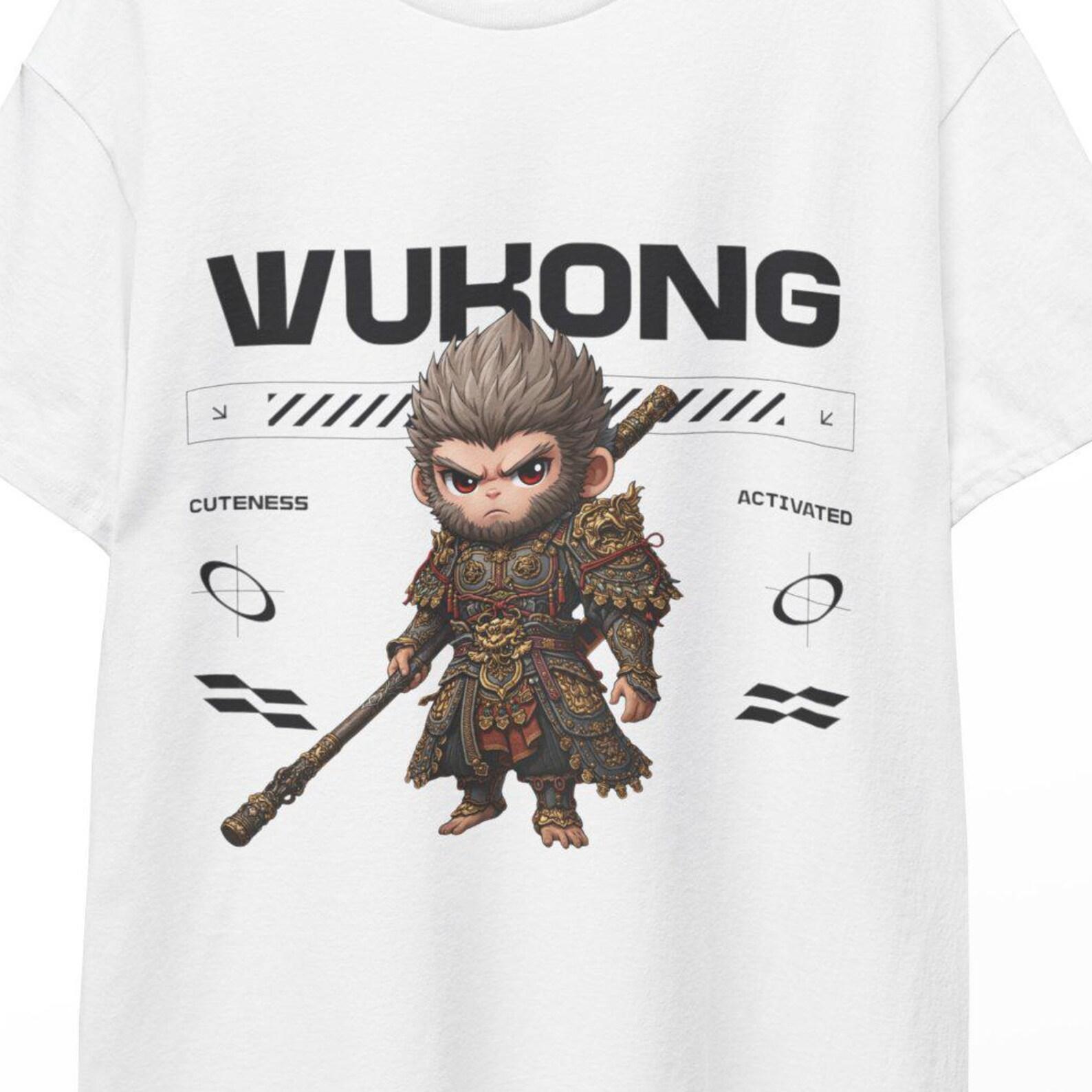 Black Myth Wukong Sun Wukong Staff Shirt Gamer Shirt Monkey King Figure Plush Inspired by Chinese Mythology Destinate One Black Myth Wukong M
