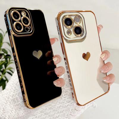 Custodia morbida Bling Love Heart per Samsung Galaxy AS20 S21 S22 S23 Ultra Plus iPhone 15 14 13 12 11 Pro Max in silicone