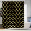 Black Gold Lace Shower Curtain Fabric Bath Rug Waterproof Decorative Window Hanging Drapes Home Decoration (180X240Cm) Interna