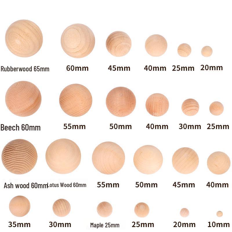 Handmade Solid Wood Round Beads for DIY Jewelry - Various Woods