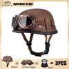 Vintage Black Retro Helmet Summer Breathable Sun Protection Lightweight Helmet Leather High Quality DOT Approved