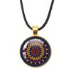 Klassische Lebensblume Seilkette Glasanhänger Halsketten Mandala Elegante und komplexe Muster Halsketten Damen Cabochon Schmuck