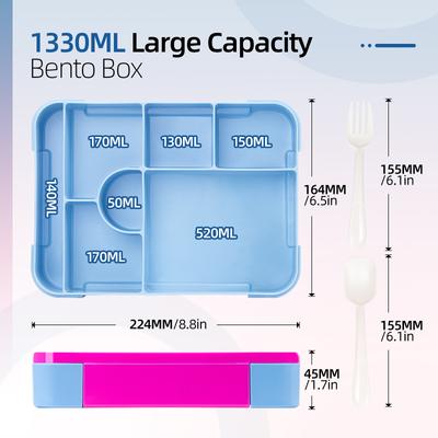 Schattig Patroon Kinderen Lunchbox Draagbaar Verdeeld Magnetron Bento Box Lekdichte Voedselcontainer Voor terug naar school keuken