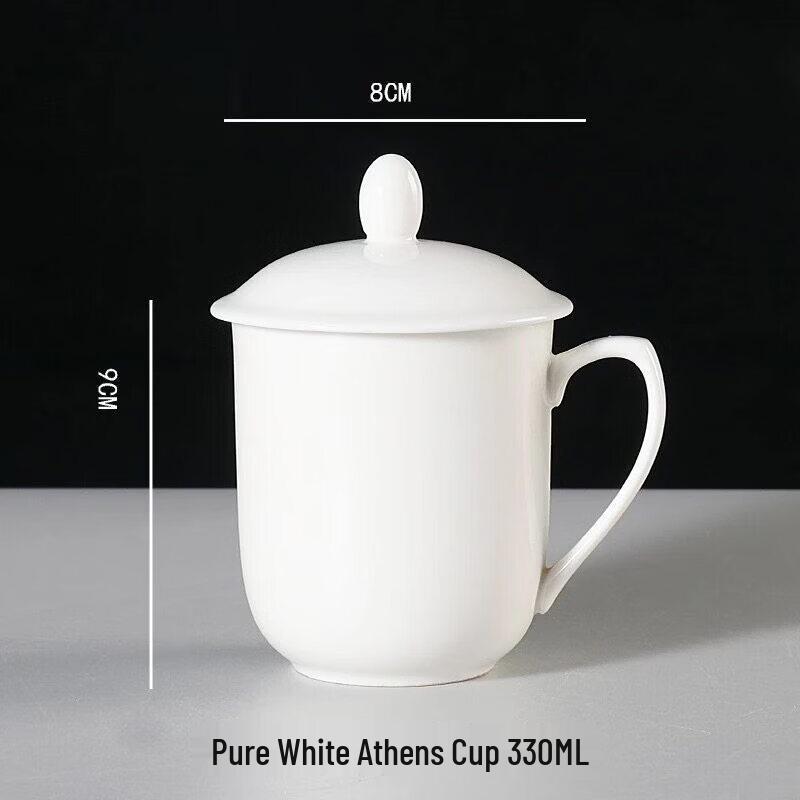 Pure White Ceramic Coffee & Tea Cups with Lids (5-Pack)