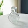 Glass Creaft Transparent Hydroponics Vase Embossed Printing Mini Glass Vase  Home Decor